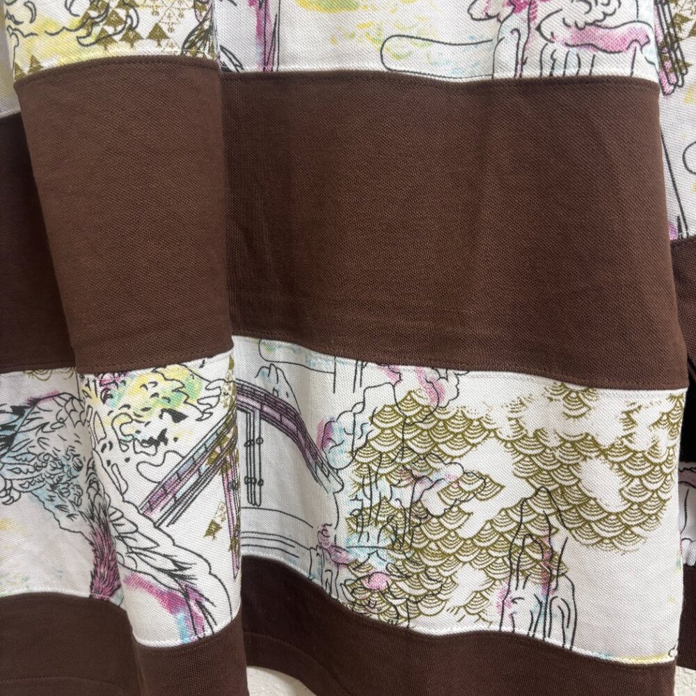LRG Lifted Research Group Asian graphic polo ls Large brown NEW rare vintage - Picture 6 of 6